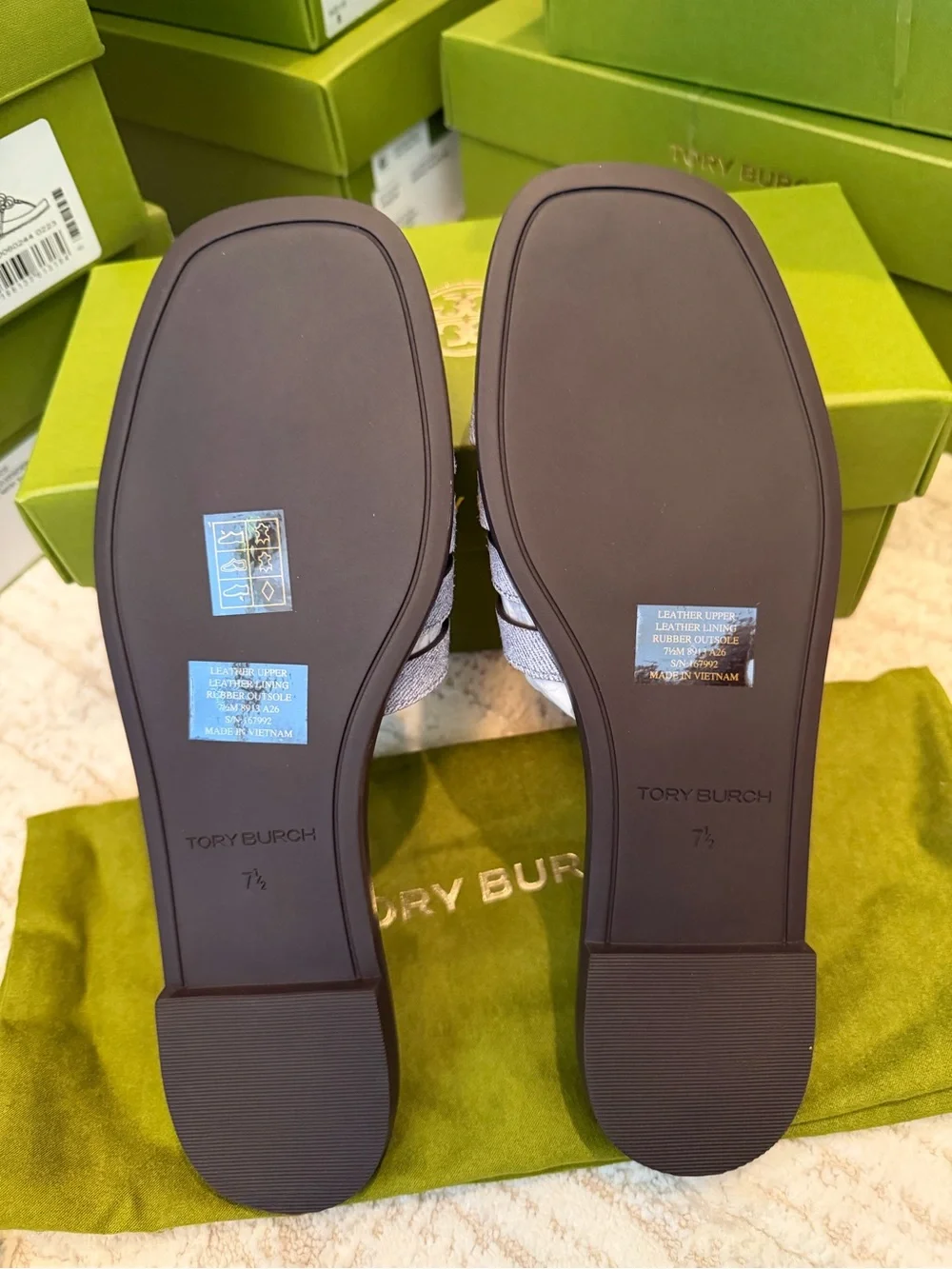 Tory Burch Denim Ines Slide Sandals
